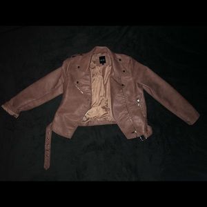 Rose Pink Leather Jacket